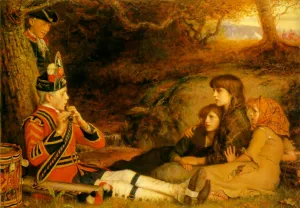 The Piper Oil painting by John Everett Millais