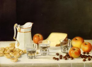 Cheese, Crackers and Chestnuts by John F. Francis Oil Painting