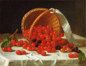 Cherries Spilling from a Basker painting by John F. Francis