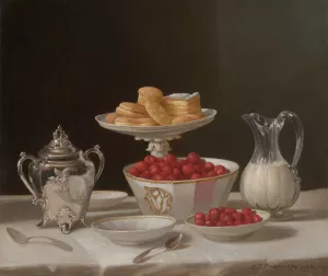 Dessert Still Life by John F. Francis Oil Painting