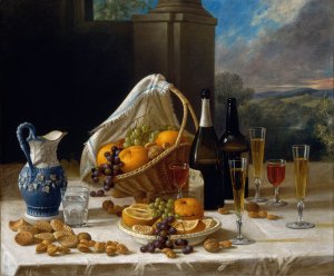 Luncheon Still Life by John F. Francis Oil Painting