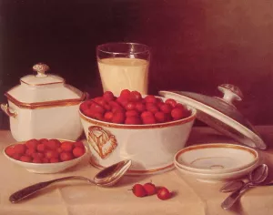 Strawberries and Cream by John F. Francis - Oil Painting Reproduction