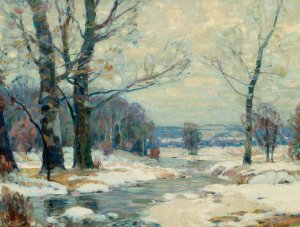 Winter's Magic, Woodstock, New York by John Fabian Carlson Oil Painting