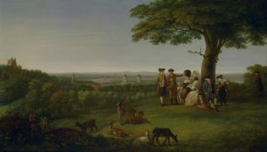 One Tree Hill, Greenwich, with London in the Distance by John Feary Oil Painting