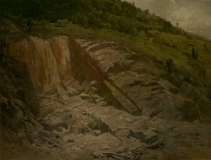 An Abandoned Quarry by John Ferguson Weir Oil Painting