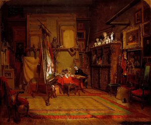 An Artist's Studio by John Ferguson Weir Oil Painting