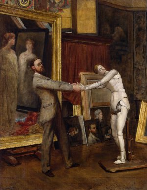 His Favorite Model by John Ferguson Weir Oil Painting