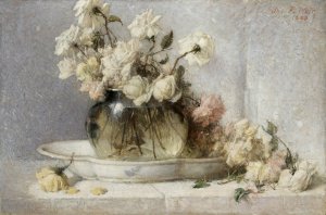 Roses by John Ferguson Weir Oil Painting