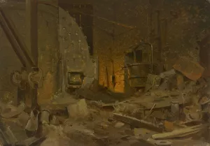 West Point Foundry, Cold Spring, New York  by John Ferguson Weir Oil Painting