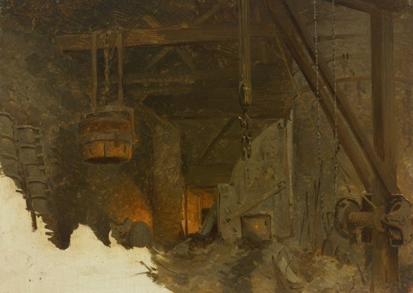 Main Product Photo of West Point Foundry, Cold Spring, New York  Painting by John Ferguson Weir
