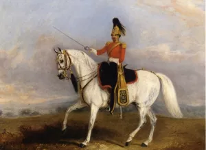 An Officer of the Dragoon Guards by John Ferneley Jr. - Oil Painting Reproduction