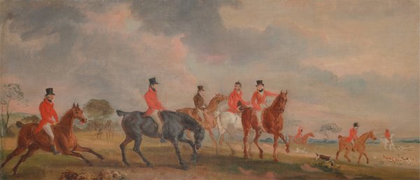 The Quorn Hunt; a Sketch of the Artist and his Friends Moving Off  by John Ferneley - Hand-Painted Oil Painting Reproduction