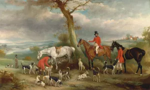 Thomas Wilkinson, M.F.H., with the Hurworth Foxhounds Oil painting by John Ferneley