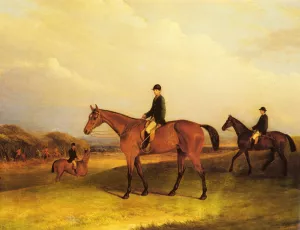 A Jockey On A Chestnut Hunter painting by John Ferneley Snr.