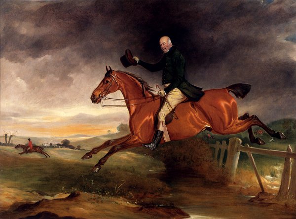 Main Product Photo of Mr George Marriott On His Bay Hunter Taking A Fence Painting by John Ferneley Snr.