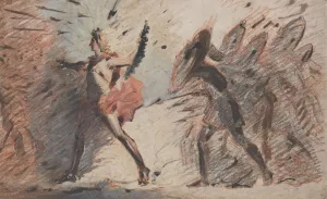 Apollo Preceding Hector with His Aegis, and Dispersing the Greeks, Fuseli's Lectures by John Flaxman Oil Painting