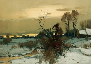 Winter Landscape by John Francis Murphy Oil Painting