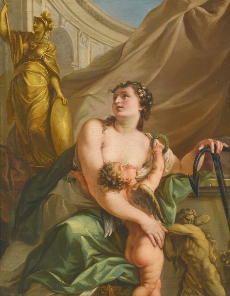 Hope Nursing The Love Of Glory by John Francis Rigaud - Hand-Painted Oil Painting Reproduction