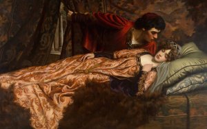 The Stolen Kiss by John Frederick Harrison Dutton Oil Painting