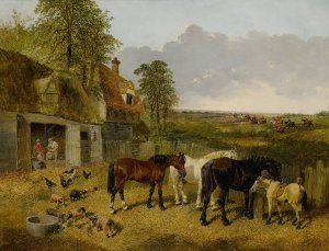 A Peaceful Farmstead Oil painting by John Frederick Herring Jr.