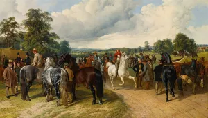 A Horse Fair on Southborough Common Oil painting by John Frederick Herring Snr.