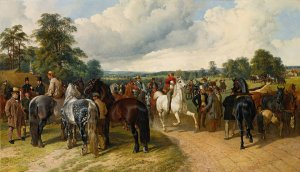 A Horse Fair on Southborough Common by John Frederick Herring Snr. Oil Painting