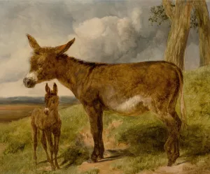 Donkeys by John Frederick Herring Snr. Oil Painting