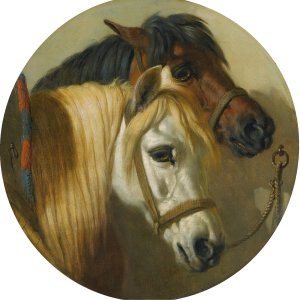 Good Friends; A Study Of Two Horses In A Stable by John Frederick Herring Snr. Oil Painting