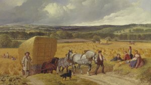 Harvest by John Frederick Herring Snr. Oil Painting