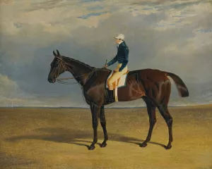 Margrave, A Liver Chestnut Racehorse With Jockey James Robinson Up, At Doncaster by John Frederick Herring Snr. Oil Painting