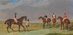 Preparing for the Doncaster Gold Cup by John Frederick Herring Snr. Oil Painting