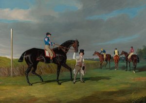 Preparing To Start For The Doncaster Gold Cup by John Frederick Herring Snr. Oil Painting