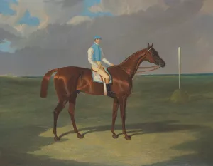 St Giles with William Scott up, winner of the Derby Oil painting by John Frederick Herring Snr.