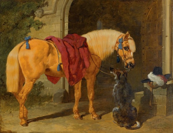 The Cavalier's Charger  by John Frederick Herring Snr. - Hand-Painted Oil Painting Reproduction