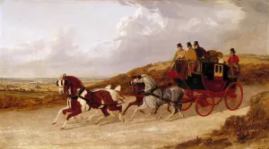 The Edinburgh and London Royal Mail. by John Frederick Herring Snr. Oil Painting