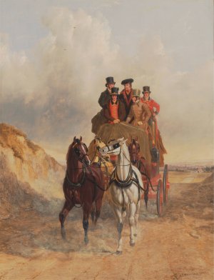 The Royal Mail Coach on the Road by John Frederick Herring Snr. Oil Painting