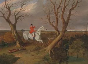 The Suffolk Hunt; Gone Away by John Frederick Herring Snr. Oil Painting