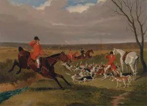 The Suffolk Hunt; The Death Oil painting by John Frederick Herring Snr.