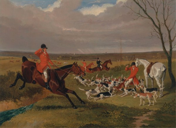 The Suffolk Hunt; The Death  by John Frederick Herring Snr. - Hand-Painted Oil Painting Reproduction