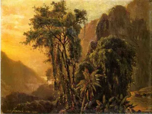 A Glimpse of the Caribbean Sea from the Jamaica Mountains by John Frederick Kensett - Oil Painting Reproduction