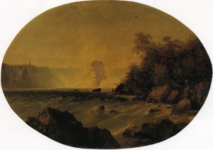 A View of Niagara Falls by John Frederick Kensett Oil Painting