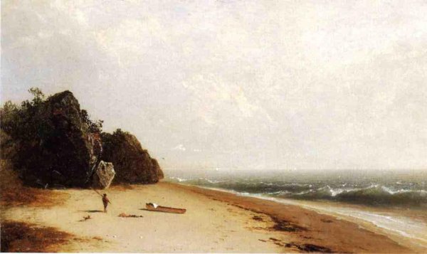 Beach at Newport by John Frederick Kensett - Hand-Painted Oil Painting Reproduction