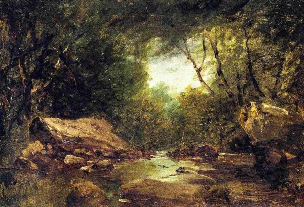 Main Product Photo of Brook in the Catskills Painting by John Frederick Kensett