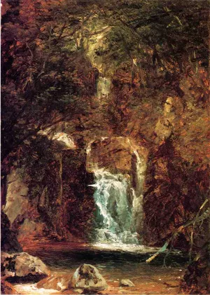 Cascade Near Lake George by John Frederick Kensett - Oil Painting Reproduction