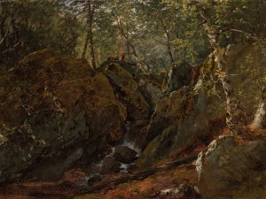 Catskill Waterfall by John Frederick Kensett Oil Painting