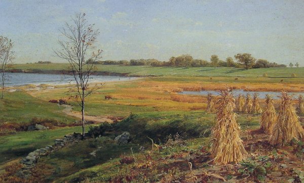 Connecticut Shoreline in Autumn by John Frederick Kensett - Hand-Painted Oil Painting Reproduction