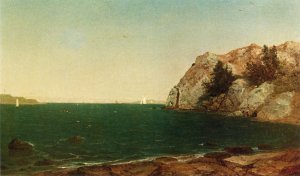 Entrance to Newport Harbor Oil painting by John Frederick Kensett