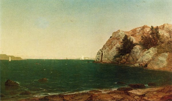 Entrance to Newport Harbor by John Frederick Kensett - Hand-Painted Oil Painting Reproduction