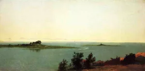 Fish Island from Kensetts Studio on Contentment Island by John Frederick Kensett - Oil Painting Reproduction