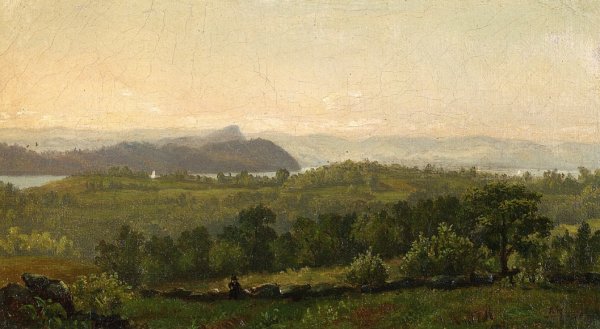 Hudson River Looking Towards Haverstraw by John Frederick Kensett - Hand-Painted Oil Painting Reproduction